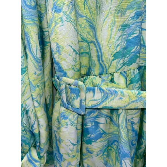 Women's ASOS LUXE Curve Marble V neck Belted Twill Smock Dress Size 22 - Picture 7 of 12